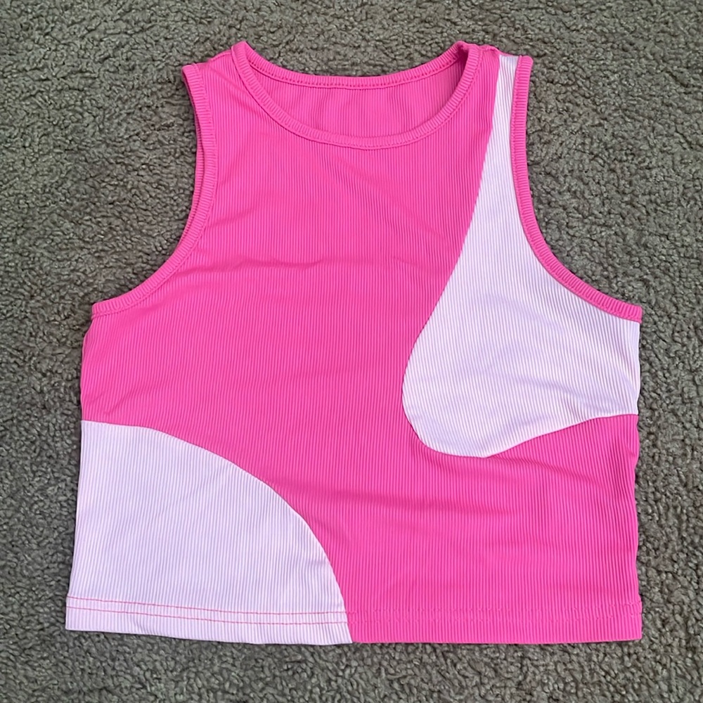 Hot pink and light pink cropped top